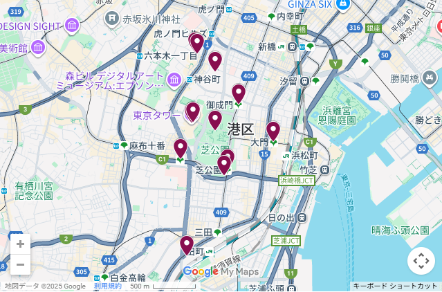 東京タワースタンプマップ (Tokyo Tower Area Stamp Locations Map